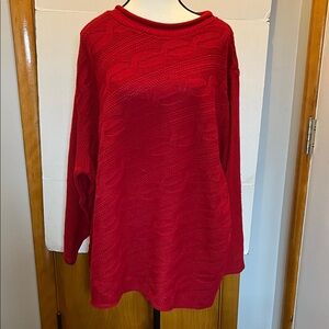 Bobbi Brooks Women's Red cable Knit Top size 26W/28W